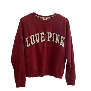 Pink Victoria Secret Maroon Love Pink Sweatshirt Sz XS